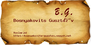 Bosnyakovits Gusztáv névjegykártya