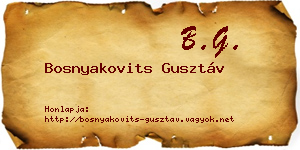 Bosnyakovits Gusztáv névjegykártya