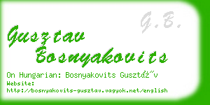 gusztav bosnyakovits business card